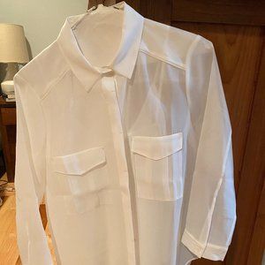 X Small AYR White Sheer Blouse